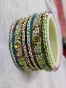 Colorful Crystal Bangle Set