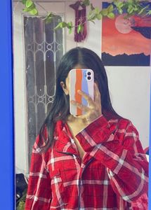 Red Plaid Pajama Set top