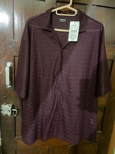 Burgundy Patterned Shirt