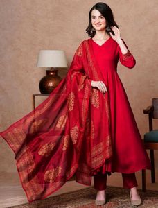 Red Colour Anarkali Kurta Set