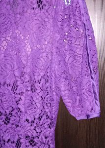 Elegant Purple Lace Dress