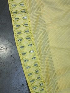 Yellow Embroidered Kurti with Ruffle Sleeves