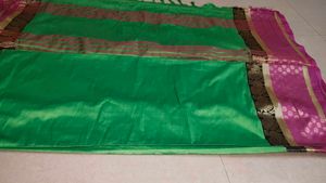 Elegant Green &amp; Pink Saree