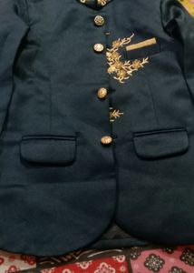 Embroidered Teal Bandhgala Jacket