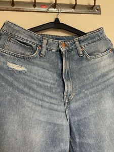 H&amp;M RIBBED DETAIL HIGH WAIST JEANS