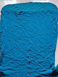 Teal Sleeveless Top with Gold Buttons