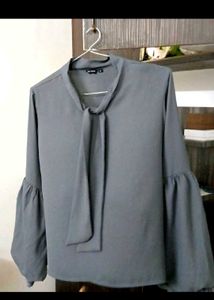 Chic Gray Korean Top