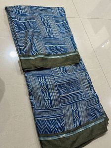 Blue Printed Saree