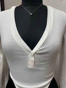 White Full Sleeves Bodysuit