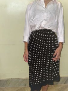 Vintage Trendy 2025 Polka Dot Midi Skirt