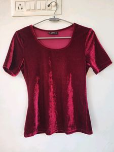 Shein Wine Velvet Top/ Small