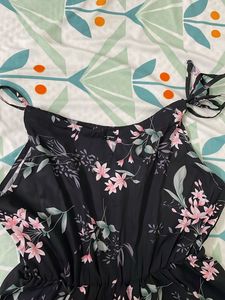 Black Floral Print Dress