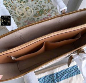 TORY BURCH PERRY MONOGRAM 3 COMPARTMENT TOTE BAG