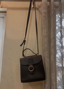 Black Structured Sling Bag