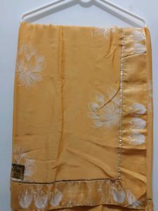 Elegant Yellow Floral Saree