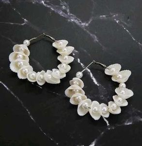 Shell & Pearl Hoop Earrings 🐚🦪