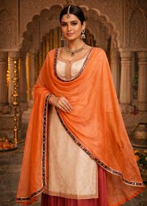 🇳🇿💫🎀Elegant Orange beautiful duppata