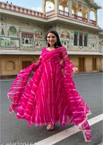 Pink Tie-Dye Anarkali Kurta