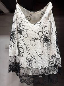 Floral Skirt with Lace