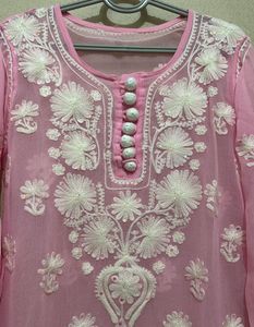 Pink Embroidered Kurta Sets
