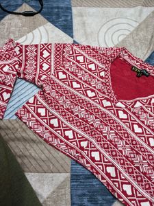 Red Crop Top With Full Sleeves