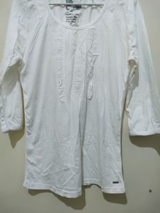 Expresso White Top With Frills