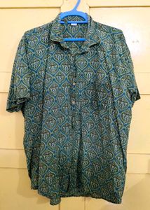 Hand Block Paisley Printed Men's Shirt