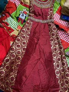 Maroon  Gown