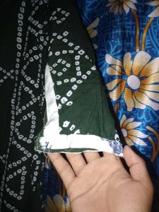 Olive Green Printed Kurti