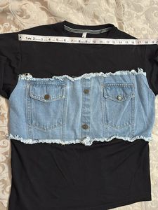 Unique Denim Accent Tee