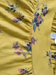 Mustard Yellow Floral Top For Women