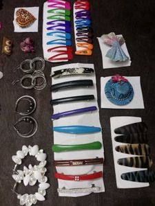 10 Necklace,8 Bangles,3 Bracelet,5 Earrings, Clips