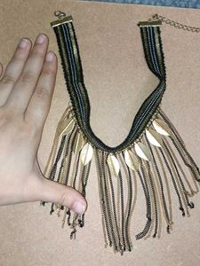 Boho fringe choker &amp; Leaf Belt