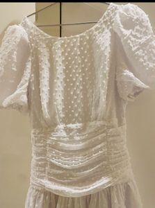 White Puff Sleeve Dress