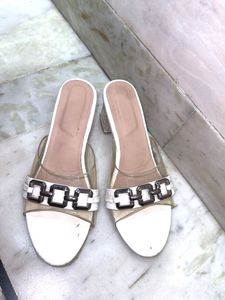 White Chain Detail Mules coin offer available