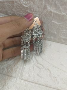 OXIDE SILVER JHUMKA New