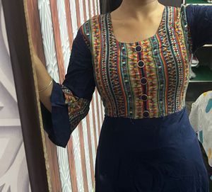 Blue Multi Anarkali Kurti