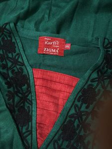 Green Embroidered Dress