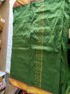 Green &amp; Gold Silk Saree