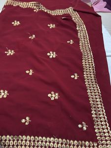 Elegant Maroon Saree