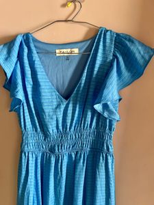 Blue Striped Midi Dress