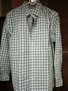 Green Checks Formal FullSleeves Shirt-InGoodCondit