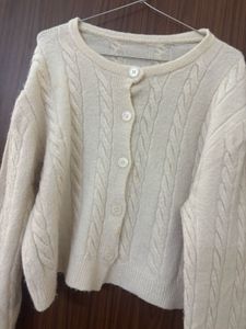Cream Cable Knit Cardigan
