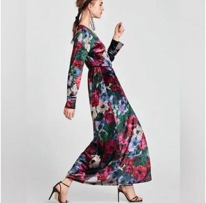 Zara Floral Velvet dress