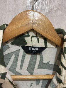 Leaf Print Button-Down Shirt