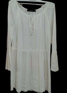 White Dress with Eyelet Details