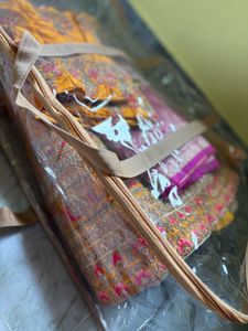 Mustard Embroidered Silk Lehenga Set