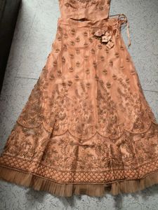 Peach Embroidered Lehenga Choli
