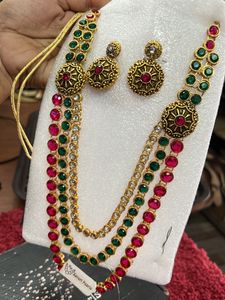 Zaveri Pearls Antique Gold Multi Layered Necklace