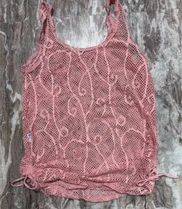 Netted Nude Colour Top/ Shrug